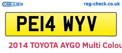 PE14WYV are the vehicle registration plates.