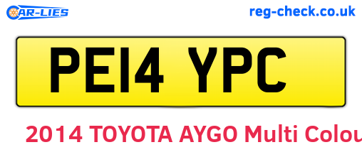 PE14YPC are the vehicle registration plates.