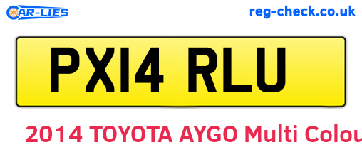PX14RLU are the vehicle registration plates.