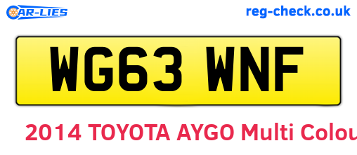 WG63WNF are the vehicle registration plates.