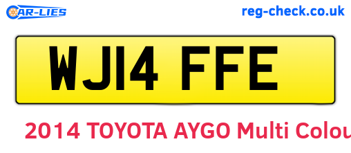 WJ14FFE are the vehicle registration plates.