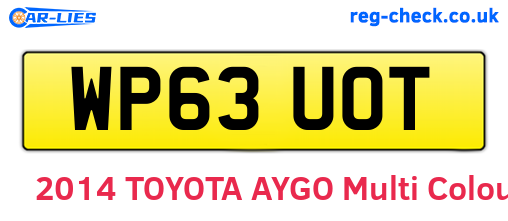 WP63UOT are the vehicle registration plates.