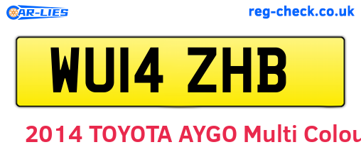 WU14ZHB are the vehicle registration plates.