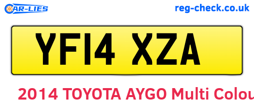 YF14XZA are the vehicle registration plates.