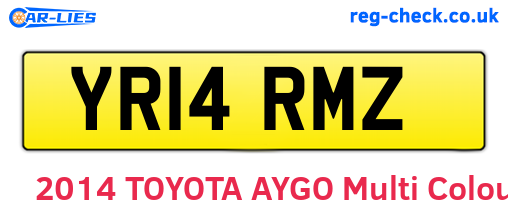 YR14RMZ are the vehicle registration plates.