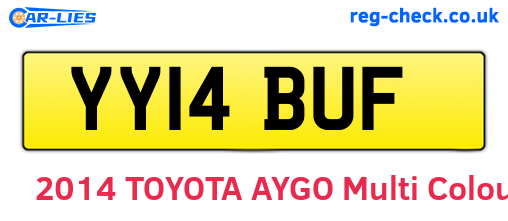 YY14BUF are the vehicle registration plates.