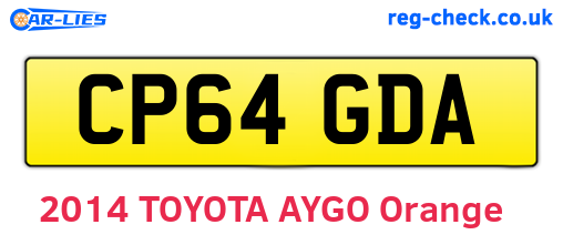 CP64GDA are the vehicle registration plates.