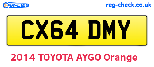 CX64DMY are the vehicle registration plates.