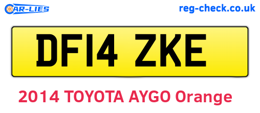DF14ZKE are the vehicle registration plates.