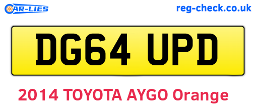 DG64UPD are the vehicle registration plates.