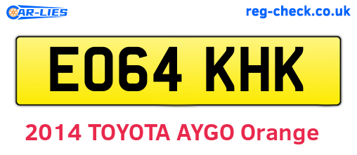 EO64KHK are the vehicle registration plates.
