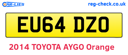 EU64DZO are the vehicle registration plates.