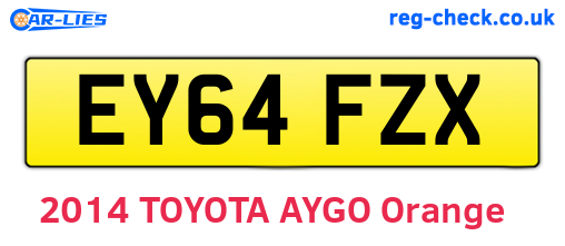 EY64FZX are the vehicle registration plates.