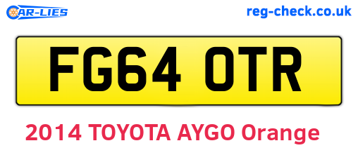 FG64OTR are the vehicle registration plates.