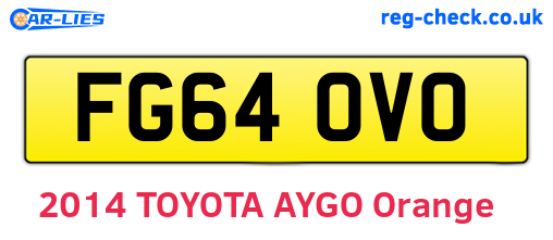 FG64OVO are the vehicle registration plates.