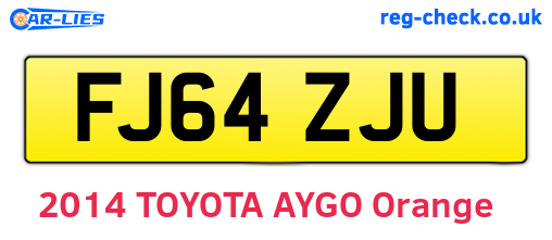 FJ64ZJU are the vehicle registration plates.