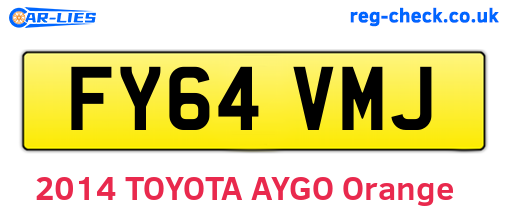 FY64VMJ are the vehicle registration plates.