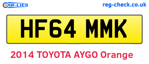 HF64MMK are the vehicle registration plates.