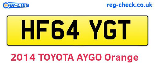 HF64YGT are the vehicle registration plates.