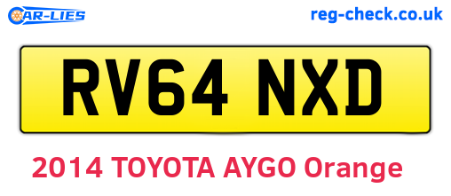 RV64NXD are the vehicle registration plates.