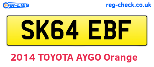 SK64EBF are the vehicle registration plates.