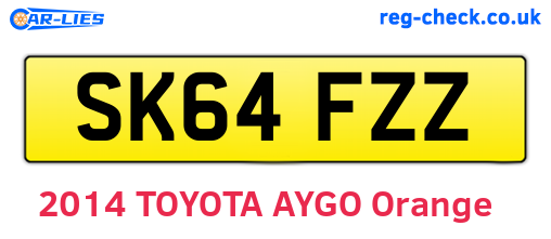 SK64FZZ are the vehicle registration plates.