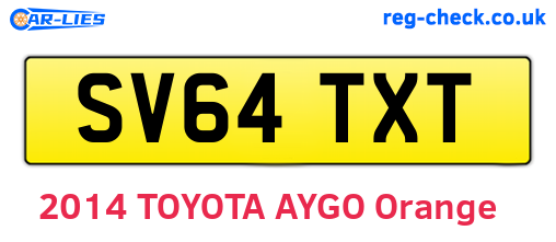 SV64TXT are the vehicle registration plates.