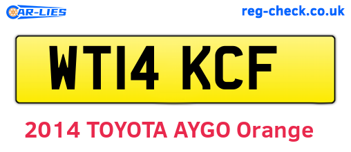 WT14KCF are the vehicle registration plates.