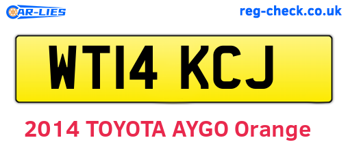 WT14KCJ are the vehicle registration plates.