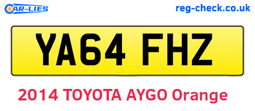 YA64FHZ are the vehicle registration plates.