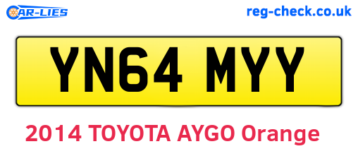 YN64MYY are the vehicle registration plates.