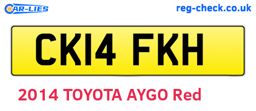 CK14FKH are the vehicle registration plates.