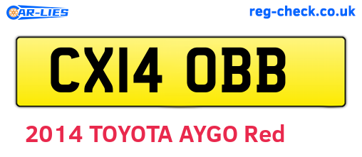 CX14OBB are the vehicle registration plates.