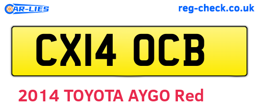CX14OCB are the vehicle registration plates.