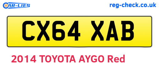 CX64XAB are the vehicle registration plates.