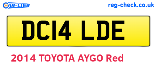 DC14LDE are the vehicle registration plates.