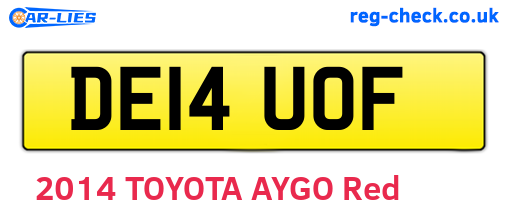 DE14UOF are the vehicle registration plates.
