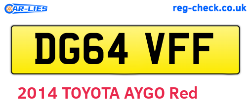 DG64VFF are the vehicle registration plates.