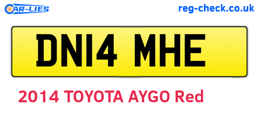 DN14MHE are the vehicle registration plates.