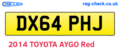 DX64PHJ are the vehicle registration plates.