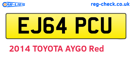 EJ64PCU are the vehicle registration plates.