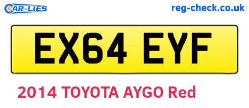 EX64EYF are the vehicle registration plates.