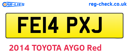 FE14PXJ are the vehicle registration plates.