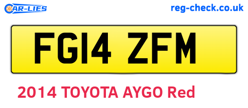 FG14ZFM are the vehicle registration plates.