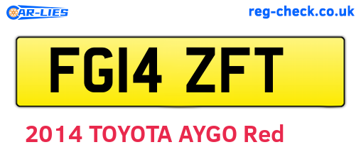 FG14ZFT are the vehicle registration plates.