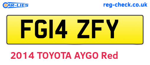 FG14ZFY are the vehicle registration plates.
