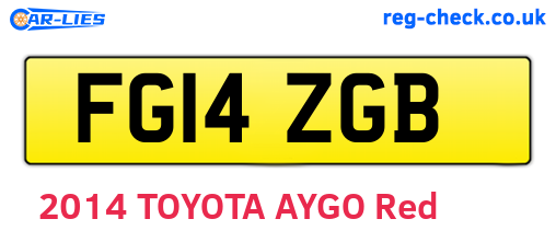 FG14ZGB are the vehicle registration plates.