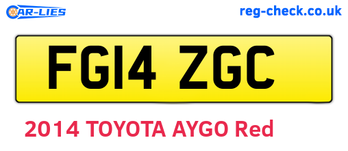 FG14ZGC are the vehicle registration plates.