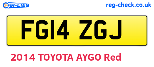 FG14ZGJ are the vehicle registration plates.