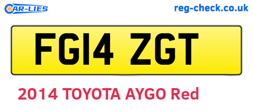 FG14ZGT are the vehicle registration plates.